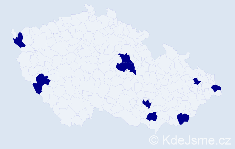 Jméno: 'Ema Viktorie', počet výskytů 9 v celé ČR