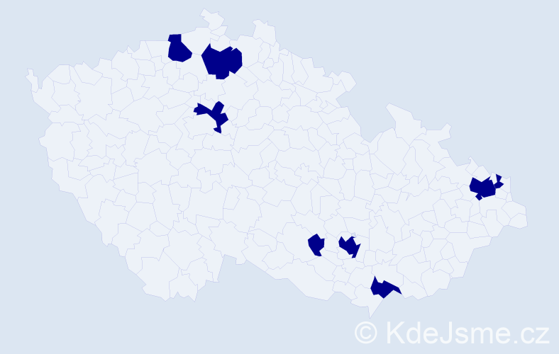 Jméno: 'Daniel Karel', počet výskytů 8 v celé ČR