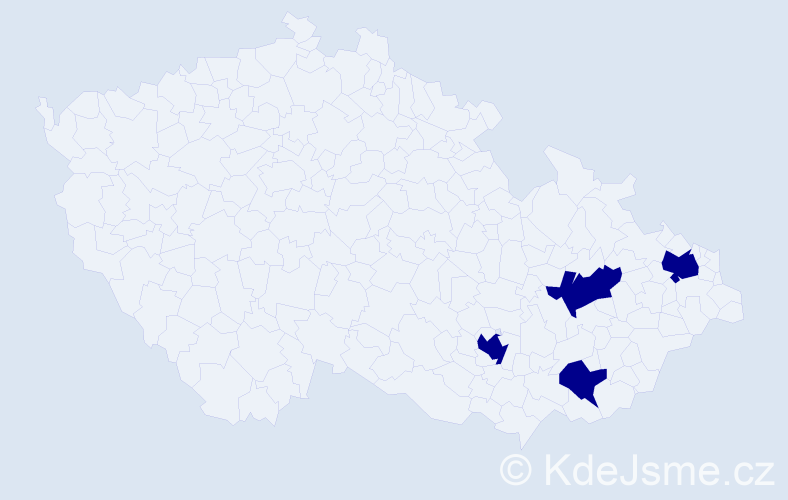 Jméno: 'Saimon', počet výskytů 4 v celé ČR