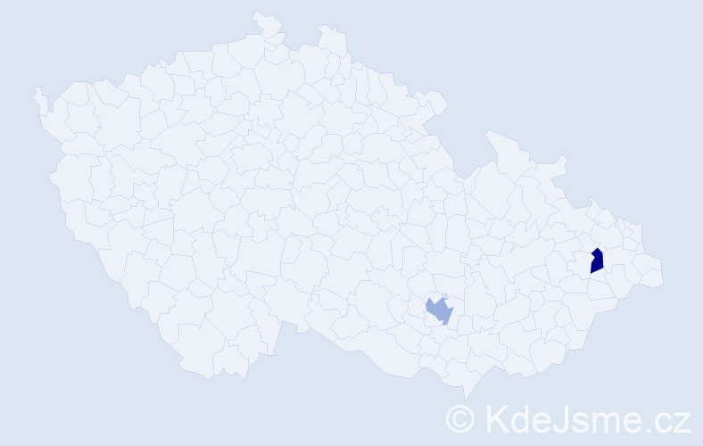 Jméno: 'Kfir', počet výskytů 2 v celé ČR