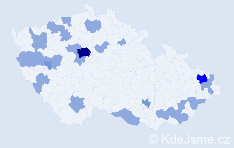 Jméno: 'Otýlie', počet výskytů 40 v celé ČR