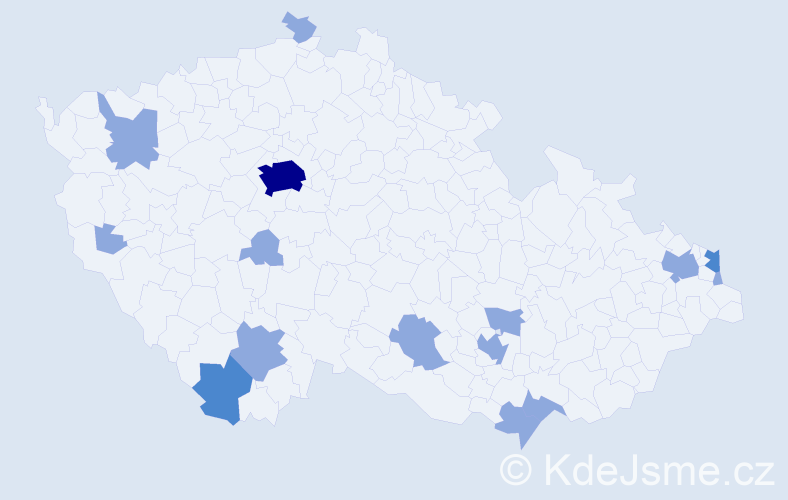 Jméno: 'Susana', počet výskytů 21 v celé ČR