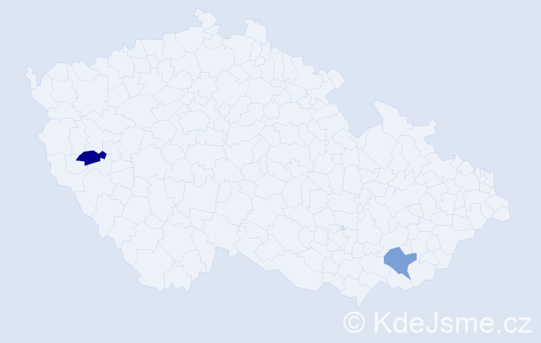 Jméno: 'Kinley', počet výskytů 2 v celé ČR