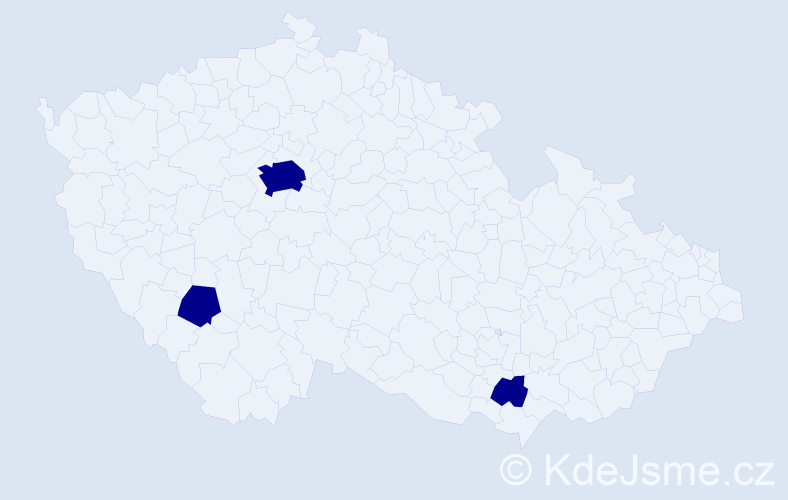 Jméno: 'Mirabela', počet výskytů 3 v celé ČR
