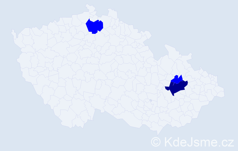 Jméno: 'Vilia', počet výskytů 4 v celé ČR