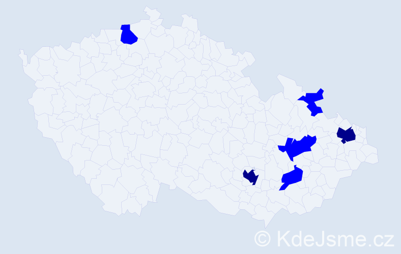 Jméno: 'Ilia', počet výskytů 8 v celé ČR