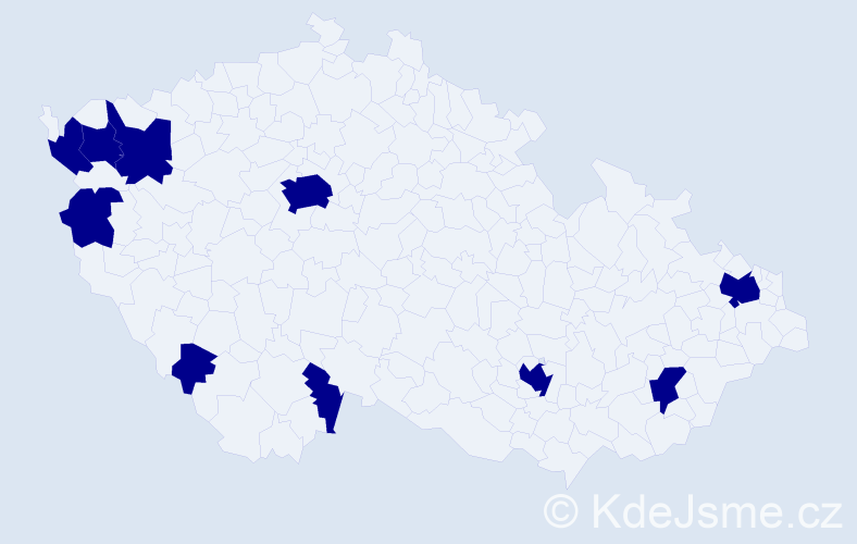 Jméno: 'Quoc Anh', počet výskytů 10 v celé ČR