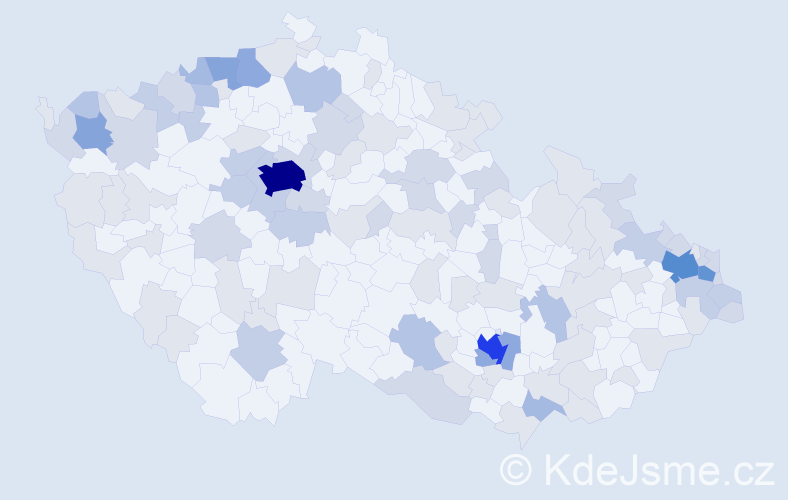 Jméno: 'Claudie', počet výskytů 268 v celé ČR