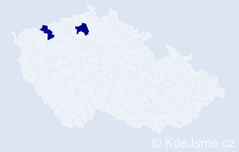 Jméno: 'Sarah Tereza', počet výskytů 2 v celé ČR