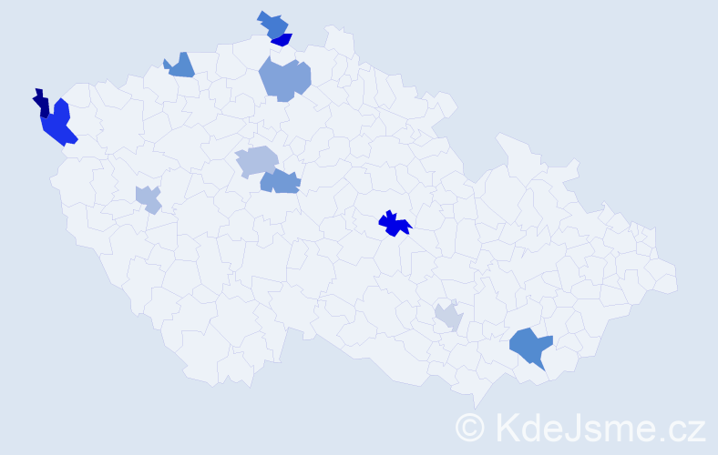 Jméno: 'Nhuan', počet výskytů 18 v celé ČR