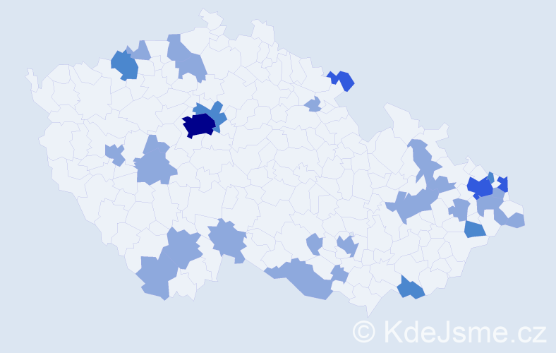 Jméno: 'Fridrich', počet výskytů 45 v celé ČR