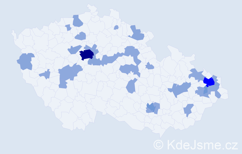 Jméno: 'Katuše', počet výskytů 59 v celé ČR
