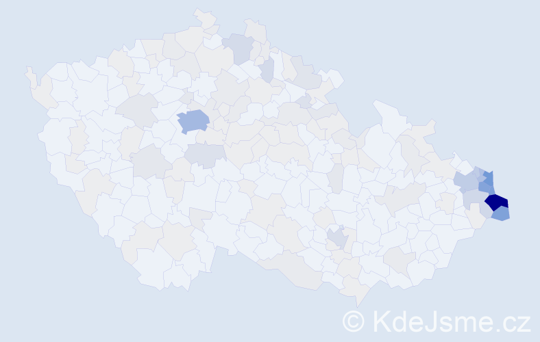 Jméno: 'Danuta', počet výskytů 457 v celé ČR