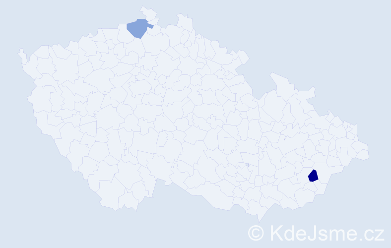 Jméno: 'Milot', počet výskytů 2 v celé ČR