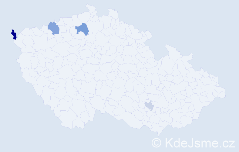 Jméno: 'Mišela', počet výskytů 4 v celé ČR