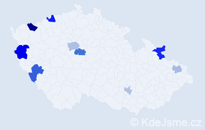 Jméno: 'Ngoc', počet výskytů 11 v celé ČR