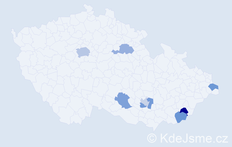 Jméno: 'Tabita', počet výskytů 11 v celé ČR