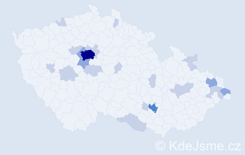 Jméno: 'Natanael', počet výskytů 39 v celé ČR
