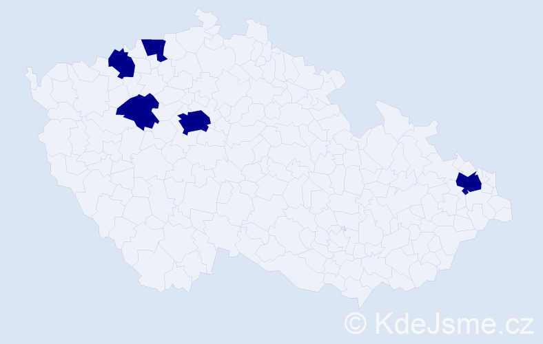 Jméno: 'Thuy Quynh', počet výskytů 5 v celé ČR
