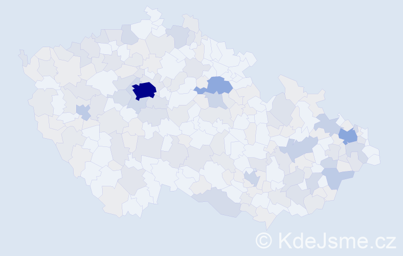Jméno: 'Vladana', počet výskytů 456 v celé ČR