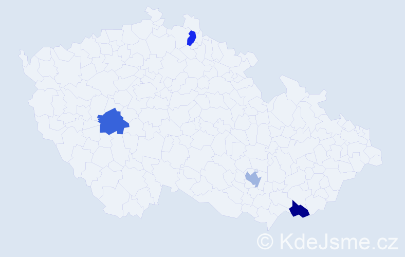 Jméno: 'Maya Anna', počet výskytů 4 v celé ČR