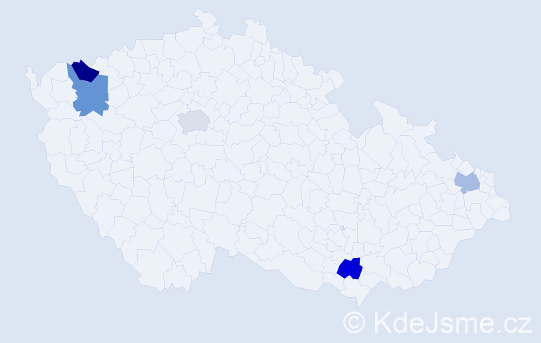 Jméno: 'Yakoub', počet výskytů 5 v celé ČR