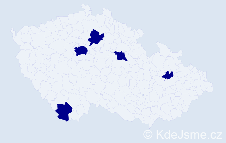 Jméno: 'Adam Thomas', počet výskytů 5 v celé ČR