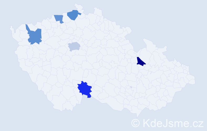 Jméno: 'Tomáš Karel', počet výskytů 7 v celé ČR