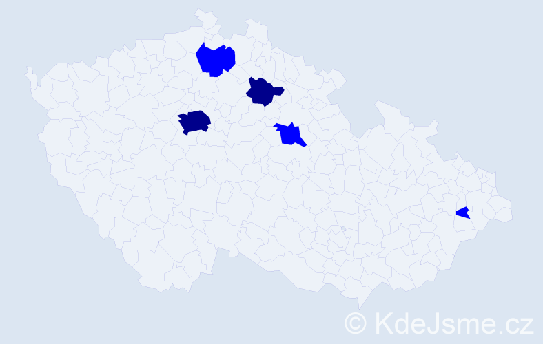 Jméno: 'Donald', počet výskytů 7 v celé ČR