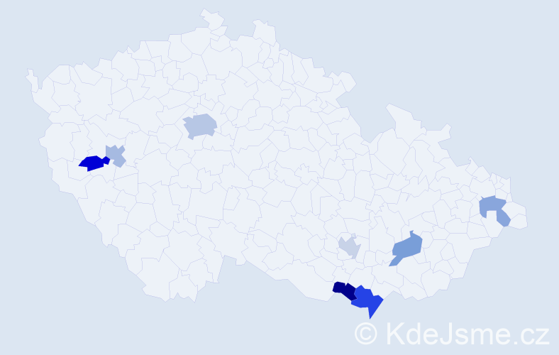 Jméno: 'Noema', počet výskytů 12 v celé ČR