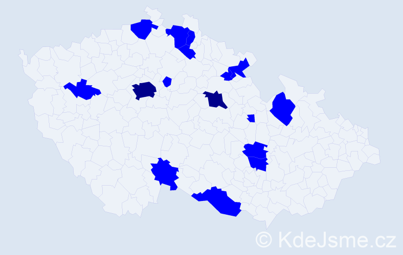Jméno: 'Celina', počet výskytů 18 v celé ČR