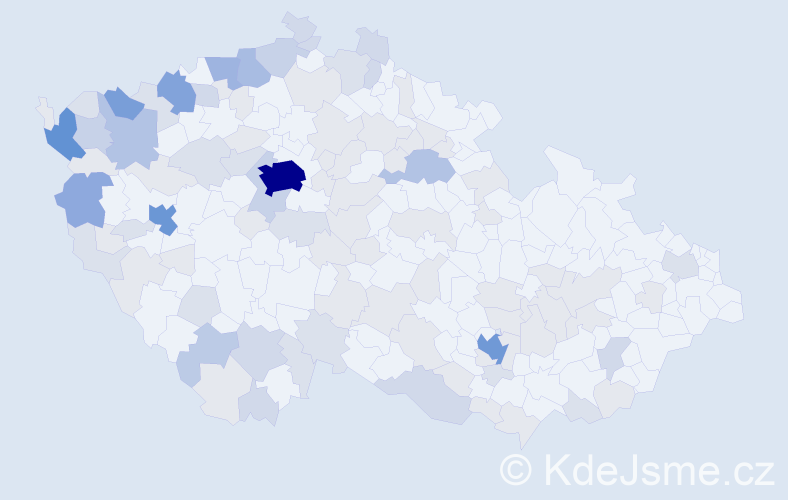 Jméno: 'Nam', počet výskytů 280 v celé ČR