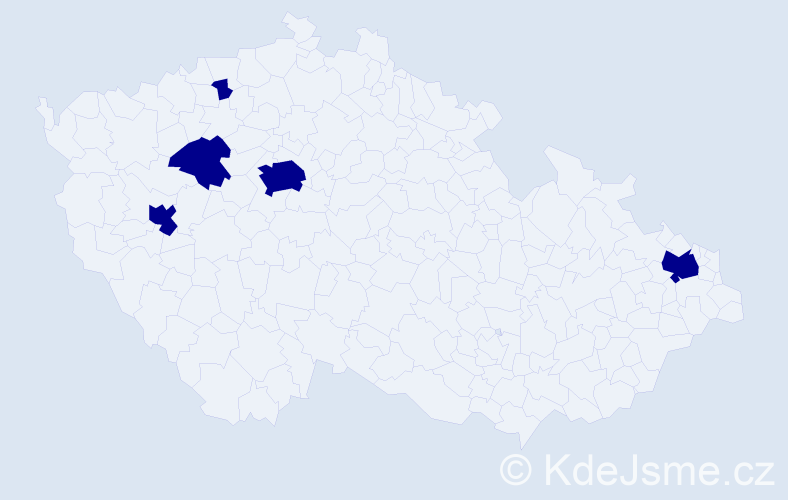Jméno: 'Thi The', počet výskytů 5 v celé ČR