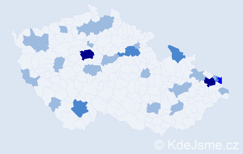 Jméno: 'Leonka', počet výskytů 40 v celé ČR