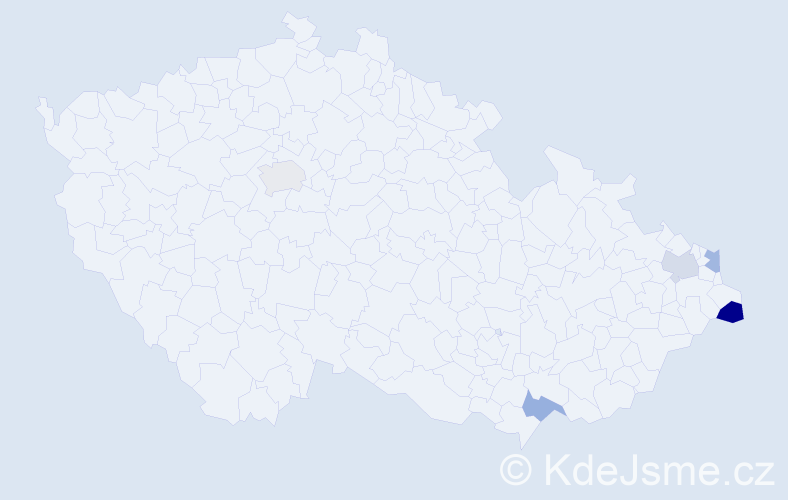 Jméno: 'Chrystian', počet výskytů 6 v celé ČR