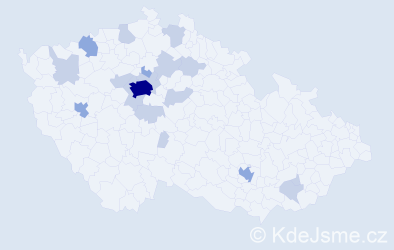 Jméno: 'Iaroslava', počet výskytů 33 v celé ČR
