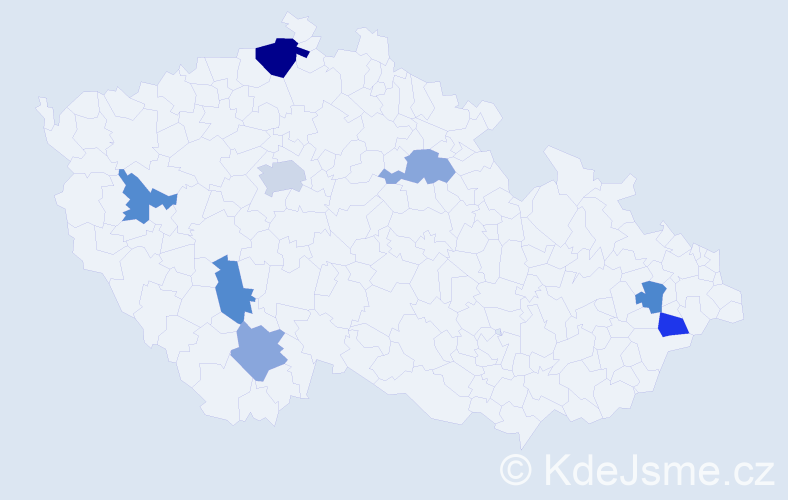 Jméno: 'Bivoj', počet výskytů 11 v celé ČR