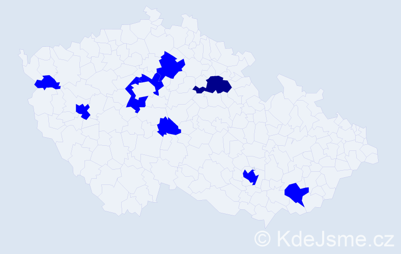 Jméno: 'Vitalija', počet výskytů 10 v celé ČR