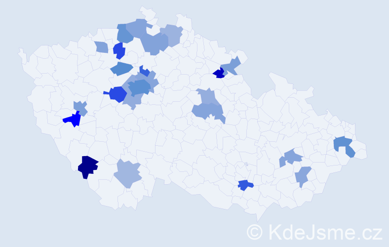 Jméno: 'Eduarda', počet výskytů 43 v celé ČR