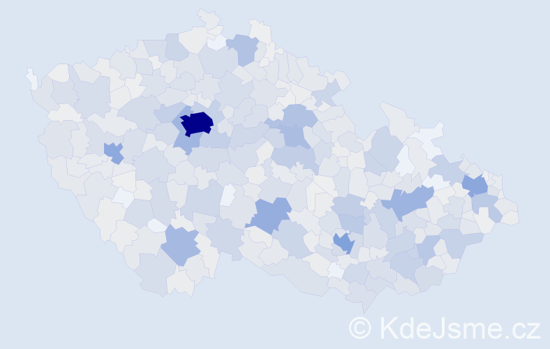 Jméno: 'Justýna', počet výskytů 1581 v celé ČR