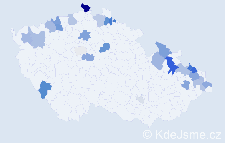 Jméno: 'Isolda', počet výskytů 36 v celé ČR