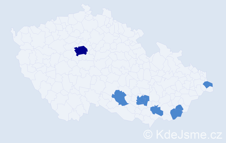 Jméno: 'Tabita', počet výskytů 10 v celé ČR