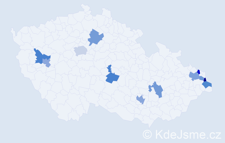 Jméno: 'Antoni', počet výskytů 15 v celé ČR