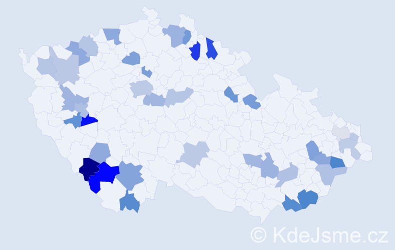 Jméno: 'Rosálie', počet výskytů 60 v celé ČR