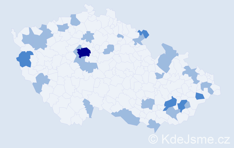 Jméno: 'Odeta', počet výskytů 40 v celé ČR