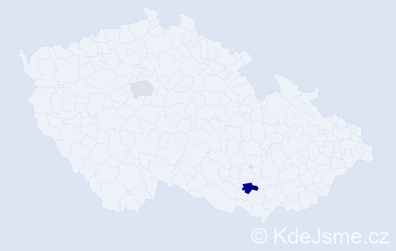 Jméno: 'Božidara', počet výskytů 2 v celé ČR