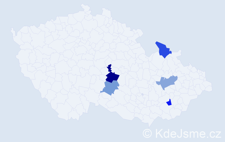 Jméno: 'Valentina Vladimirovna', počet výskytů 6 v celé ČR