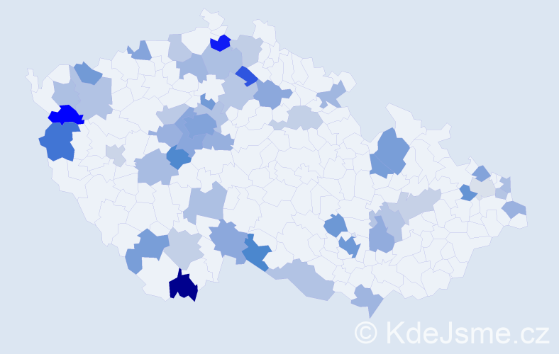 Jméno: 'Jakob', počet výskytů 76 v celé ČR