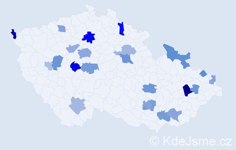 Jméno: 'Beatrix', počet výskytů 37 v celé ČR