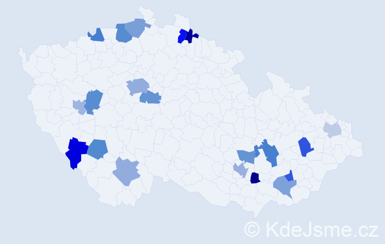 Jméno: 'Karola', počet výskytů 29 v celé ČR